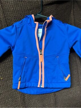 Cat & Jack Bright Blue Hooded Jacket with Peach Trim